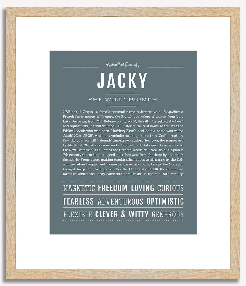 Jacky (female) | Name Art Print