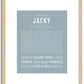 Jacky (female) | Name Art Print