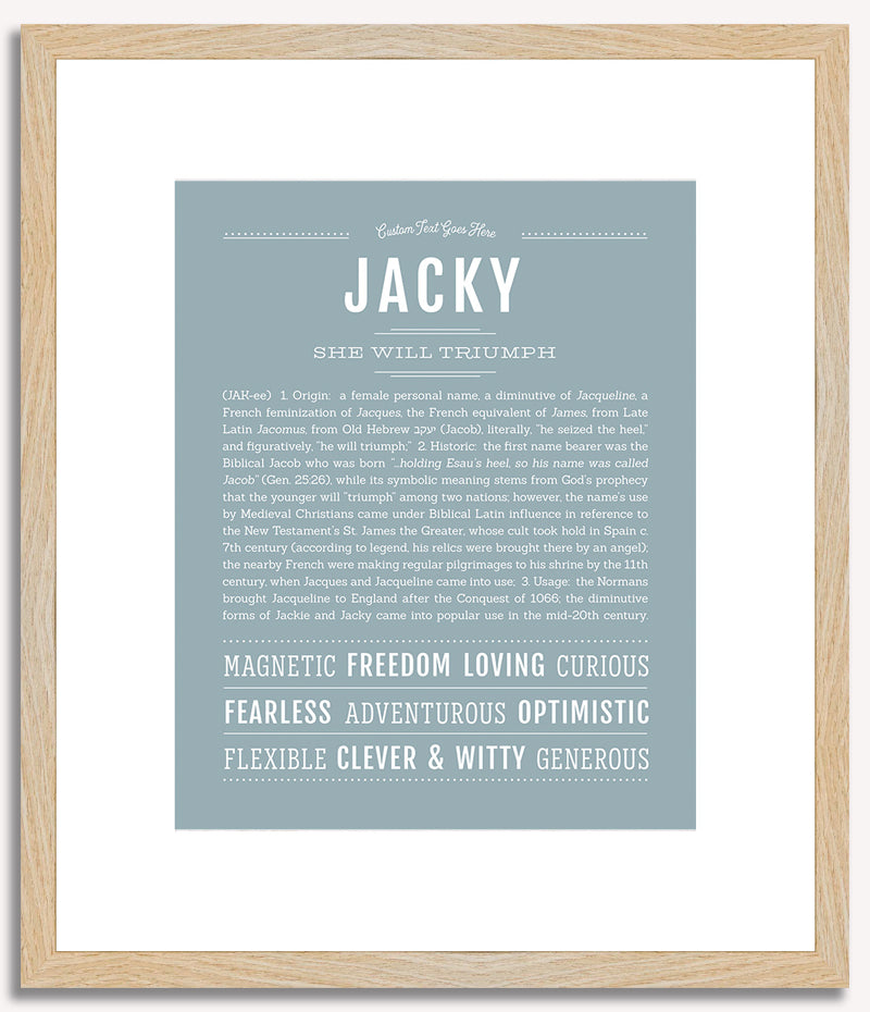 Jacky (female) | Name Art Print