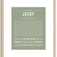 Jacky (female) | Name Art Print