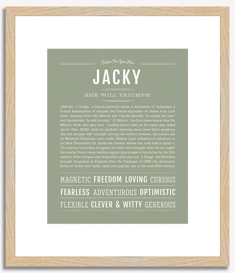 Jacky (female) | Name Art Print