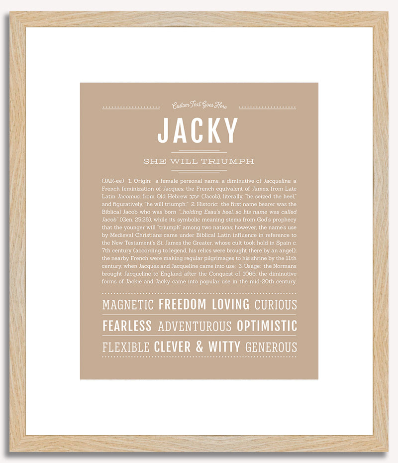 Jacky (female) | Name Art Print