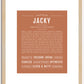 Jacky (female) | Name Art Print