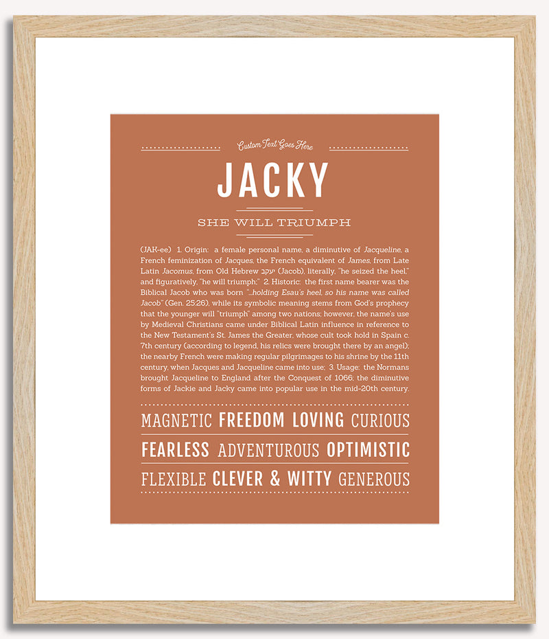 Jacky (female) | Name Art Print