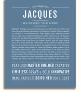Jacques In Cursive Jacques | Name Art Print – Name Stories