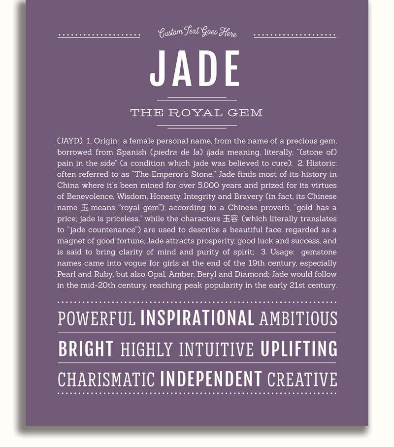 Jade | Name Art Print - Personalized Custom Gifts – Name Stories