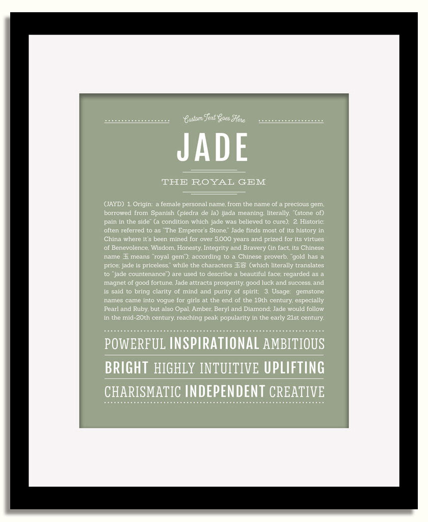 Frame Options | Sage | Black Frame, Matted