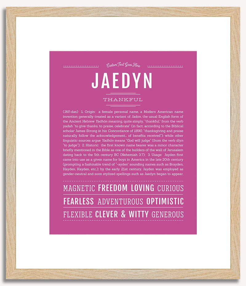 Jaedyn (female) | Name Art Print