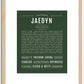 Jaedyn (female) | Name Art Print