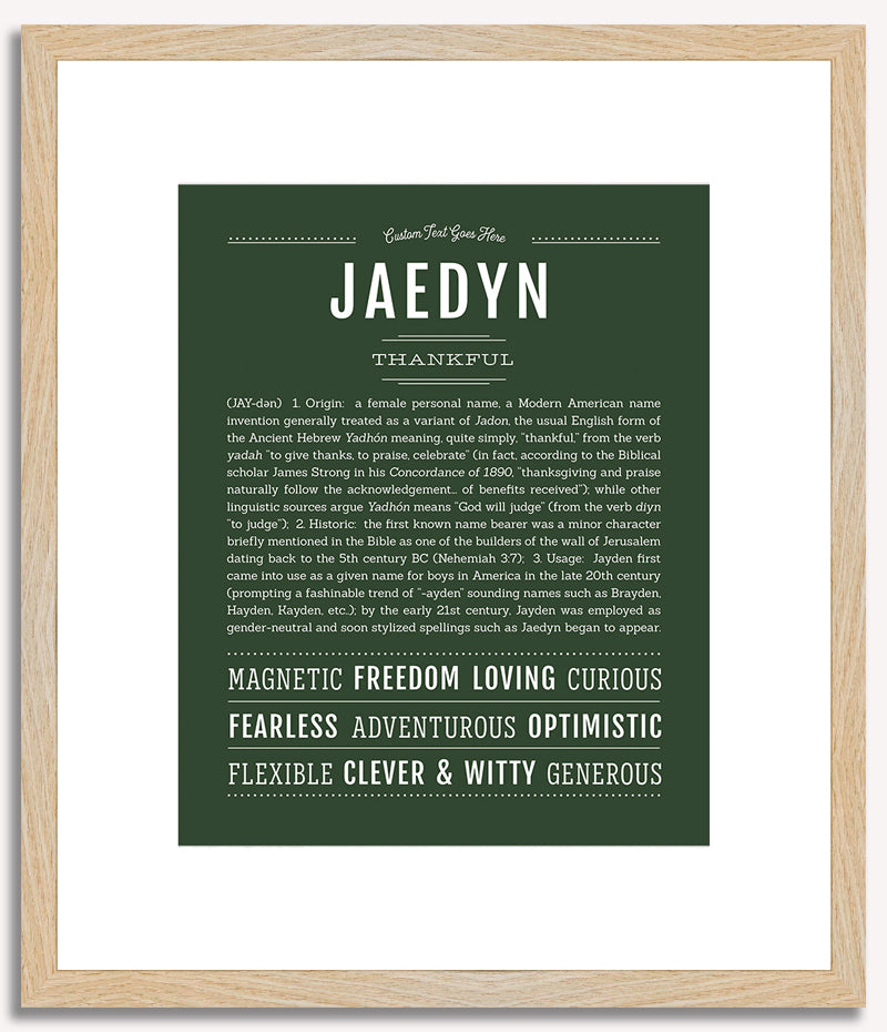 Jaedyn (female) | Name Art Print