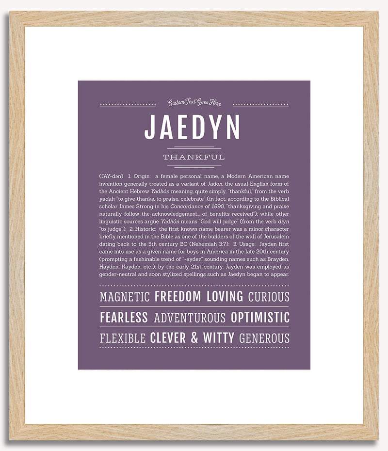 Jaedyn (male) | Name Art Print