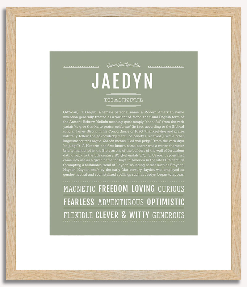 Jaedyn (female) | Name Art Print