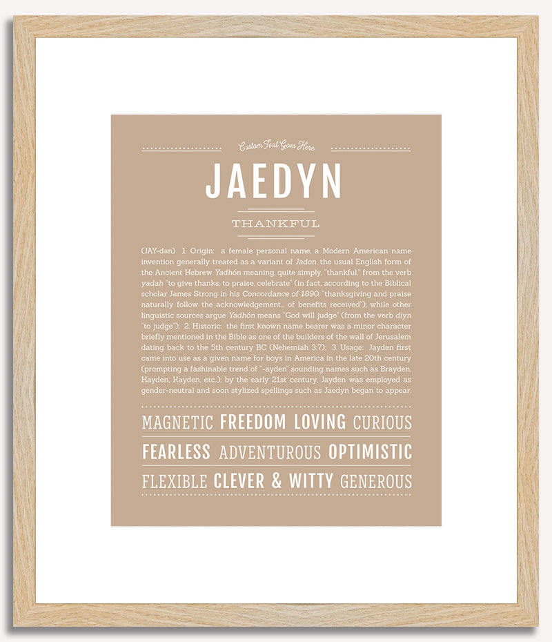 Jaedyn (female) | Name Art Print