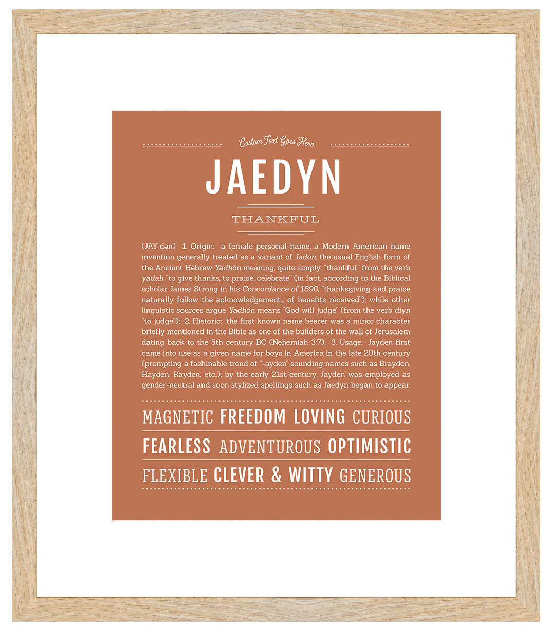 Jaedyn (female) | Name Art Print