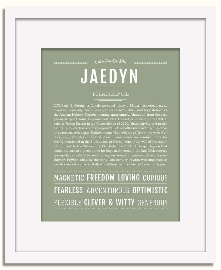 Frame Options | Sage | White Frame, Matted