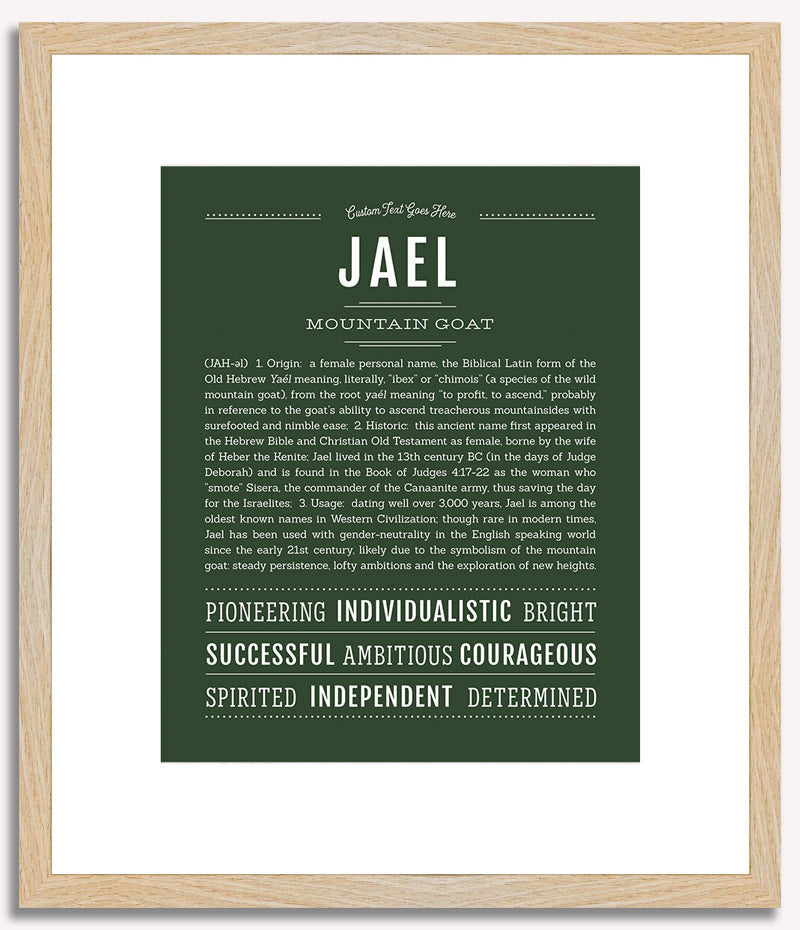 Jael (female) | Name Art Print