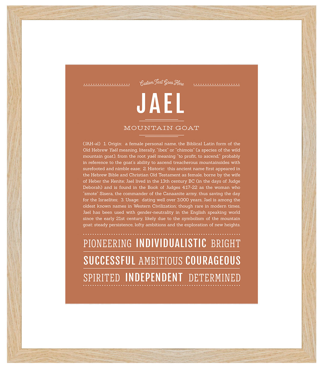 Jael (female) | Name Art Print