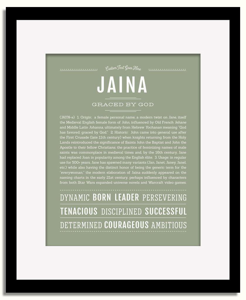 Frame Options | Sage | Black Frame, Matted