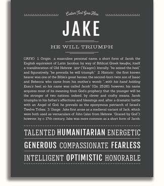 Jake | Name Art Print – Name Stories