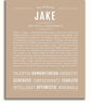 Jake Personalized Name Meaning Art Prints – Name Stories