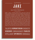 Jake Name Jake | Name Art Print – Name Stories