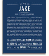 Jake Name Sticker Jake Personalized Name Meaning Art Prints – Name Stories