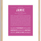 Jamie (female) | Name Art Print