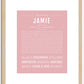 Jamie (female) | Name Art Print