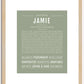 Jamie (female) | Name Art Print