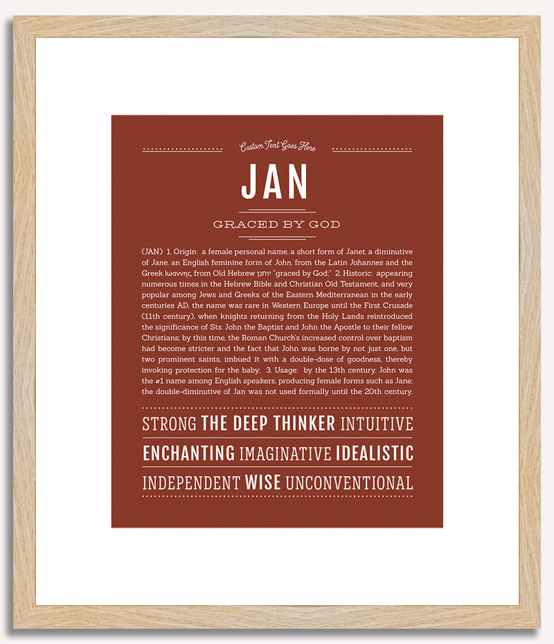 Jan (female) | Name Art Print