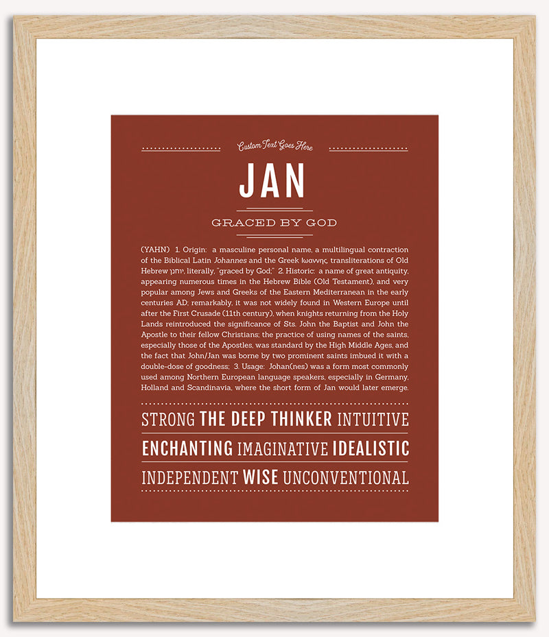 Jan (male) | Name Art Print