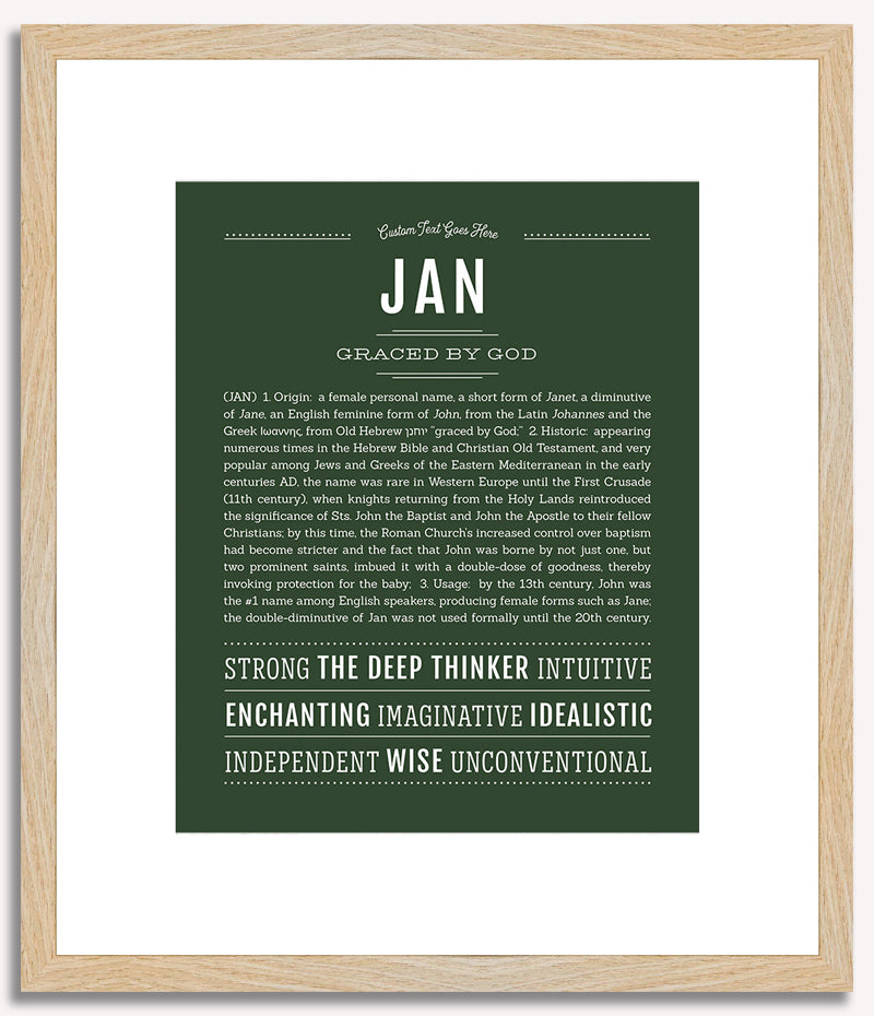 Jan (female) | Name Art Print