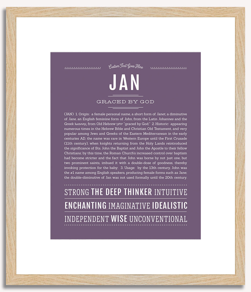 Jan (female) | Name Art Print