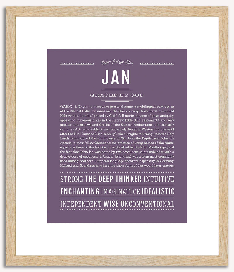 Jan (male) | Name Art Print