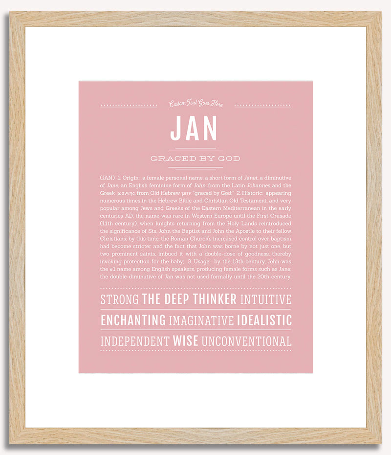 Jan (female) | Name Art Print