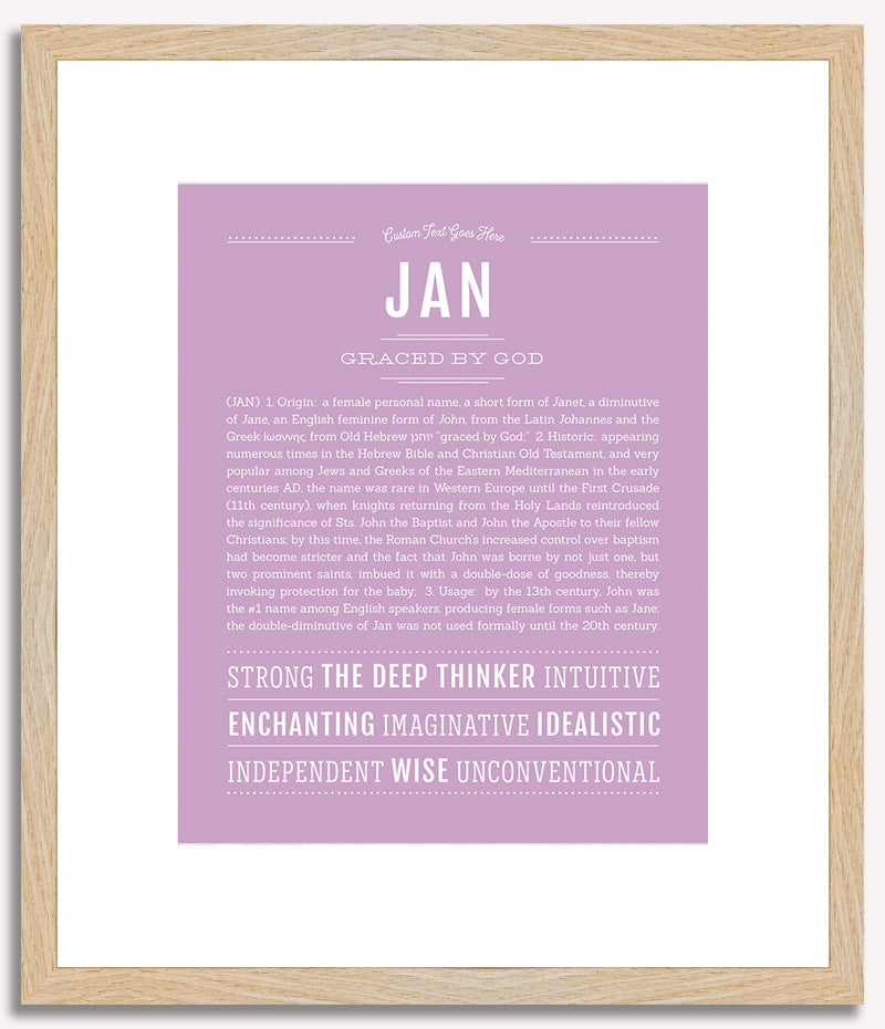 Jan (female) | Name Art Print