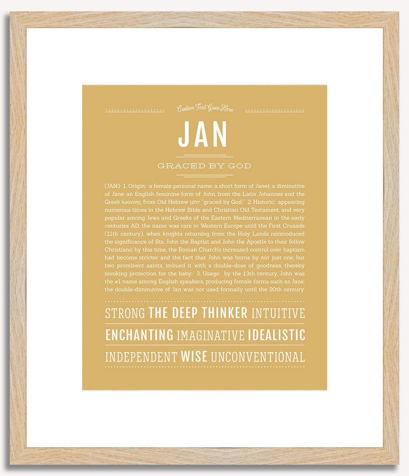 Jan (female) | Name Art Print