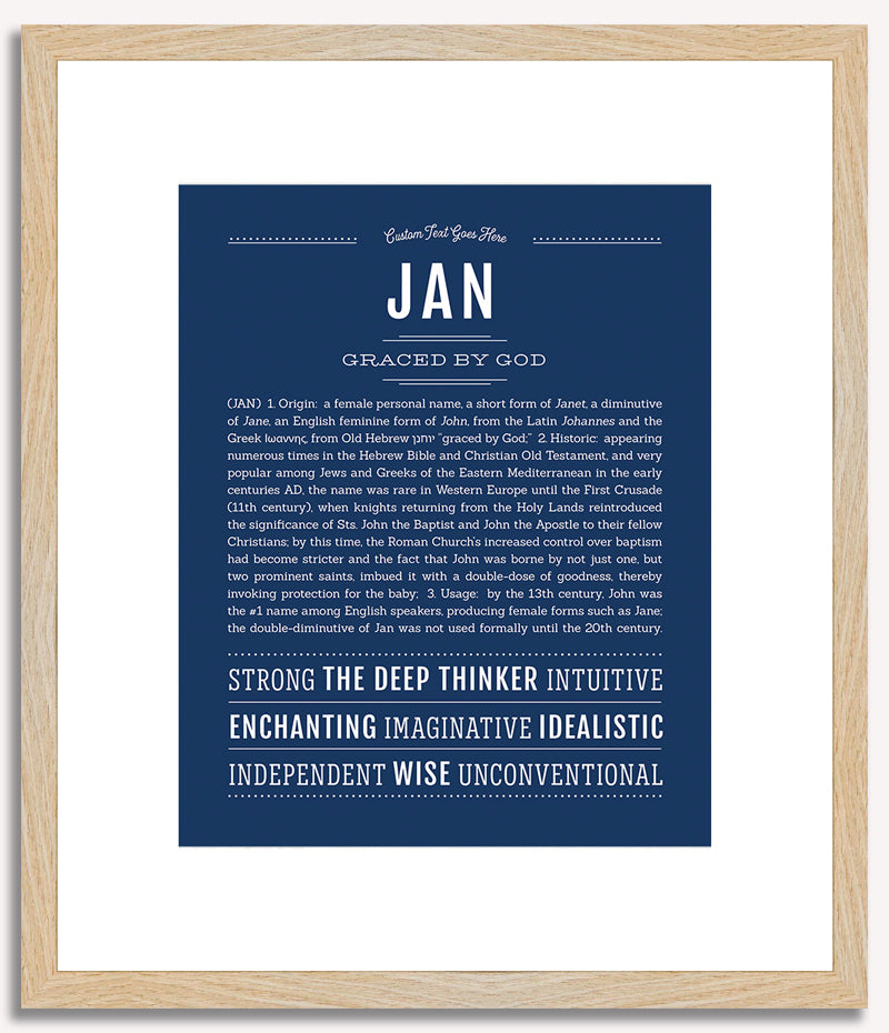 Jan (female) | Name Art Print