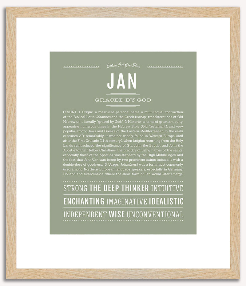 Jan (male) | Name Art Print