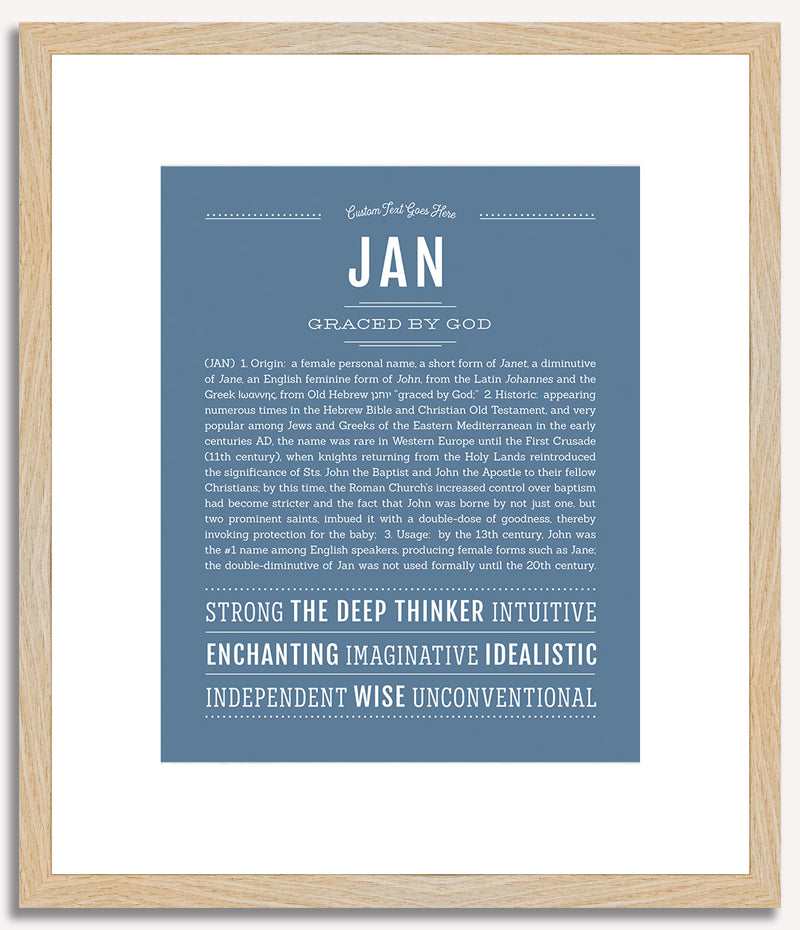 Jan (female) | Name Art Print