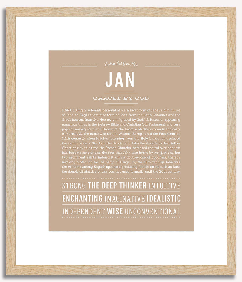 Jan (female) | Name Art Print