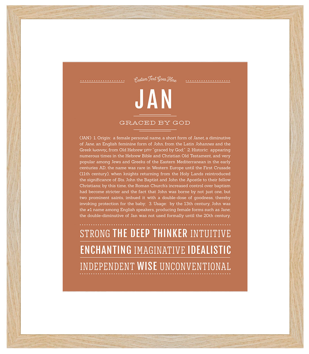 Jan (female) | Name Art Print