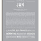 Jan Personalized Name Meaning Art Prints – Name Stories