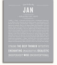 Jan Personalized Name Meaning Art Prints – Name Stories