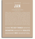 Jan Personalized Name Meaning Art Prints – Name Stories