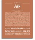 Jan Personalized Name Meaning Art Prints – Name Stories