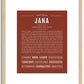 Jana | Name Art Print