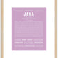 Jana | Name Art Print