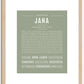 Jana | Name Art Print