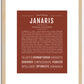 Janaris | Name Art Print